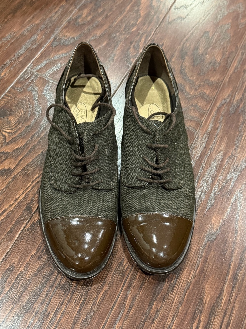 Circo Joan & David Brown Cap-toe Tweed Oxford Women Size 7.5M